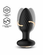 IY Drago - Vibrerende Buttplug - 360° Twister Beweging met Afstandsbediening - Zwart