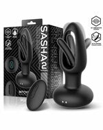 IY Sasha - Vibrerende Buttplug met Bewegend Tongetje en Afstandsbediening - Zwart