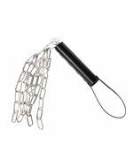 Rimba - Lederen Zweep met Metalen Ketting - Zwart & Zilver