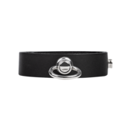 Rimba - Leren Cockring met Metalen O-Ring - Zwart & Zilver