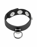 Rimba - Leren Cockring met Metalen O-Ring - Zwart & Zilver