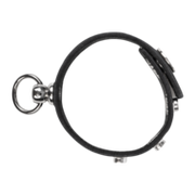 Rimba - Leren Cockring met Metalen O-Ring - Zwart & Zilver