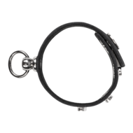 Rimba - Leren Cockring met Metalen O-Ring - Zwart & Zilver
