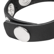 Rimba - Leren Cockring met Metalen O-Ring - Zwart & Zilver