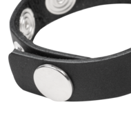 Rimba - Leren Cockring met Metalen O-Ring - Zwart & Zilver
