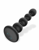 IY Mouve - Roterende en Vibrerende Geribbelde Buttplug met Afstandsbediening - 2 motoren - Zwart