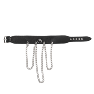 Rimba - Collar met Kettingen - Zwart & Zilver