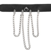 Rimba - Collar met Kettingen - Zwart & Zilver