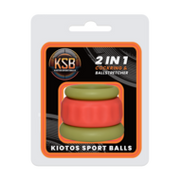 Kiotos - 2 in 1 Siliconen Cockring & Ball Stretcher - Rood/Groen