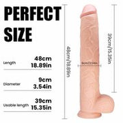 Kiotos Cox Mega Dildo Nr. 9 - 48 x 8 cm - Lichte Huidskleur
