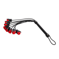 Rimba - BDSM Flogger met Rozen - Zwart/Rood