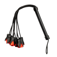 Rimba - BDSM Flogger met Rozen - Zwart/Rood