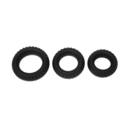 Rimba Bondage Play - Siliconen Cockring met Bandenmotief - Zwart - Diameter 35 mm