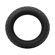 Rimba Bondage Play - Siliconen Cockring met Bandenmotief - Zwart - Diameter 25 mm