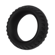 Rimba Bondage Play - Siliconen Cockring met Bandenmotief - Zwart - Diameter 25 mm