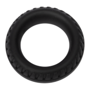 Rimba Bondage Play - Siliconen Cockring met Bandenmotief - Zwart - Diameter 25 mm