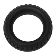 Rimba Bondage Play - Siliconen Cockring met Bandenmotief - Zwart - Diameter 30 mm