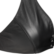 Rimba - Lederen Bustier met Vetersluiting - Zwart - Maat S