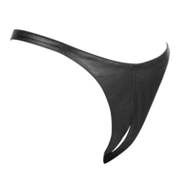Rimba - Lederen Dames String met Open Kruis - Zwart - Maat S/M