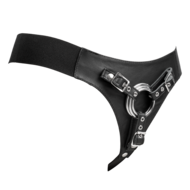 Rimba- Verstelbaar Lederen Strap-On Harnas - Zwart - Maat L/XL