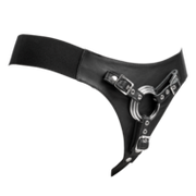 Rimba- Verstelbaar Lederen Strap-On Harnas - Zwart - Maat S/M