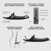 Strap-On-Me - Multi Orgasm Dildo - Strapless Strap-on met Luchtdruk Stimulatie - Zwart