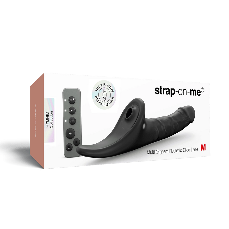 Strap-On-Me - Multi Orgasm Realistische Dildo - Strapless Strap-on met Flapper Technologie - Zwart
