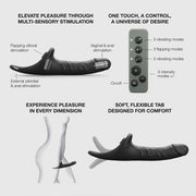 Strap-On-Me - Multi Orgasm Realistische Dildo - Strapless Strap-on met Flapper Technologie - Zwart