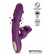 IY Bella - Triple Motor Vibrator met Dubbel Kietelend Balletje en Likkende Tong - Paars