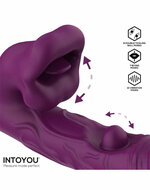 IY Bella - Triple Motor Vibrator met Dubbel Kietelend Balletje en Likkende Tong - Paars
