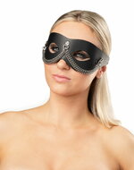 Rimba - Lederen Masker met Kettingdecoratie - Zwart & Zilver