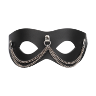 Rimba - Lederen Masker met Kettingdecoratie - Zwart & Zilver