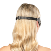 Rimba - Lederen Masker met Kettingdecoratie - Zwart & Zilver