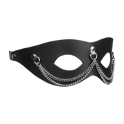 Rimba - Lederen Masker met Kettingdecoratie - Zwart & Zilver