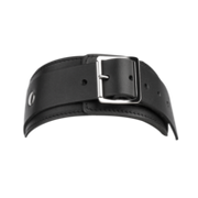 Rimba - Lederen Halsband met Dubbele D-ring - Zwart