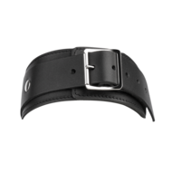 Rimba - Lederen Halsband met Dubbele D-ring - Zwart