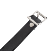 Rimba - Lederen Halsband met Hangslotsluiting - Zwart