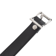 Rimba - Lederen Halsband met Hangslotsluiting - Zwart