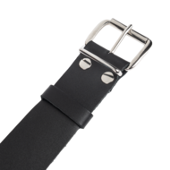 Rimba - Lederen Collar met Metalen Gesp - Zwart