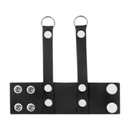 Rimba - Lederen ballstretcher met Riempjes voor Gewichten of Leiband - Zwart