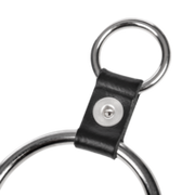 Rimba - Penisring met bevestigingsringen - Zilver & Zwart