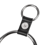 Rimba - Penisring met bevestigingsringen - Zilver & Zwart