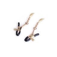 Liebe Seele - Luxe Tepelklemmen met Strass Engelen Vleugels Hangers - Goud