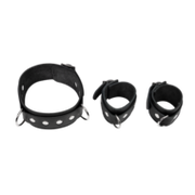 Rimba - Verstelbare Spreidstang met Halsband en Handboeien - Zwart/Zilver