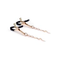 Liebe Seele - Luxe Tepelklemmen met Strass Slangen Hangertjes - Goud