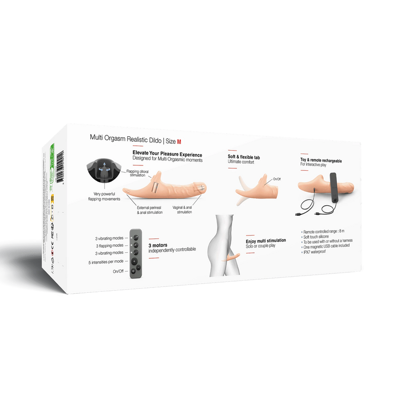 Strap-On-Me - Multi Orgasm Realistische Dildo - Strapless Strap-on met Flapper Technologie - Lichte Huidskleur