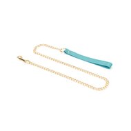 Liebe Seele - Siren's Cove - Lamslederen Collar met Leiband - Lichtblauw - Gouden Hardware