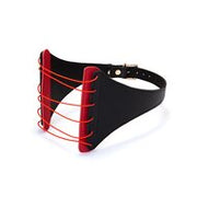 Liebe Seele - Punishment Harnas met Elastieken Snaren - Zwart/Rood