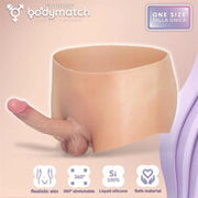 Bodymatch - Blayke - Bodysuit met Geïntegreerde Siliconen Penis - One Size - Lichte Huidskleur