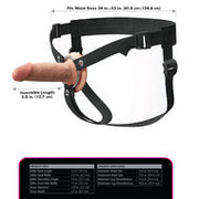 Pipedream - Fantasy X-Tensions - Strap-on met Holle Dildo - 14 cm - Lichte Huidskleur